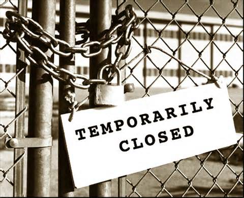 Temporarily Closed sign